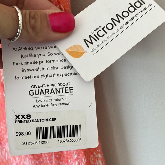 Athleta coral sundress size xxs chest is 11.5” NWT - Picture 4 of 6